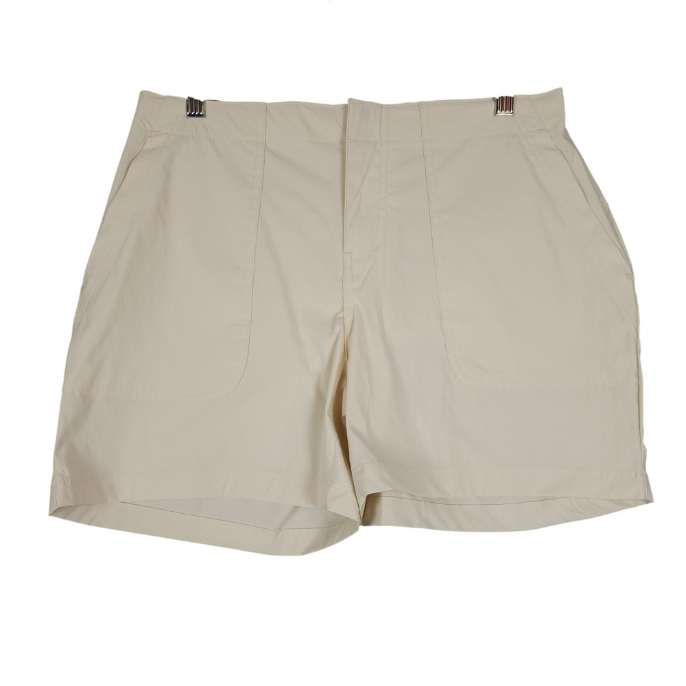 Eddie Bauer Hiker Shorts Cream Women 8 Two-Way Stretch‎ StormRepel UPF 50